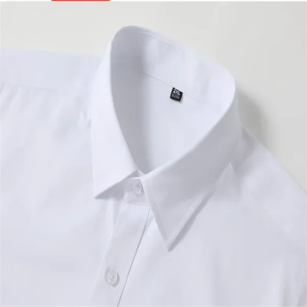 2024 Men's Shirts Formal Shirts Light Blue Black White Long Sleeves F Lapel Spring Autumn Business Casual Clothing Oversized 6XL - Image 2