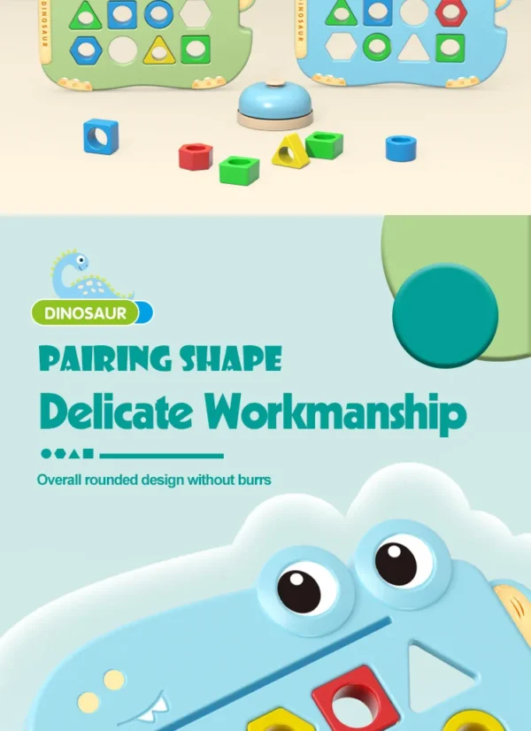 Dinosaurs Collide, Geometric Shapes Pair, Puzzle Thinking Training, Parent-Child Early Education, Interactive Tabletop Game Toys - Image 15