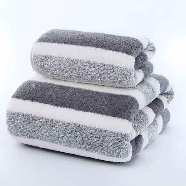1 pcs Striped Face Towel 35x75cm For Bathroom Or Soft And Absorbent Quick-Drying Experience Microfiber Bath Towel 70x140cm - Image 19