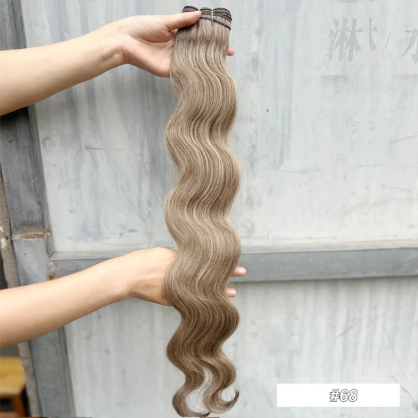 30Inches Colored M618 Ombre Highlight Piano Blond 27/613  Body Wave 200g Synthetic Hair Weave Bundles Soft Human-Like Extension - Image 9