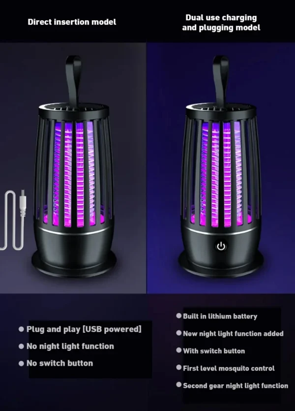 Xiaomi Mosquito Killer Lamp Bedroom Silent USB Rechargeable Electric Mosquito Swatter Portable Outdoor Mosquito Repeller FlyTrap - Image 15
