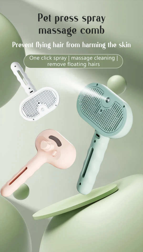 Dog Comb Pet Steam Massage Brush Safe Round Head Soft Teeth Spray Hair Removal Comb for Dog Universal for Cats Dogs Accessories - Image 11