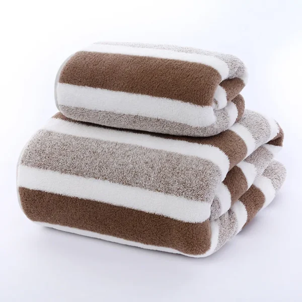 1 pcs Striped Face Towel 35x75cm For Bathroom Or Soft And Absorbent Quick-Drying Experience Microfiber Bath Towel 70x140cm - Image 20