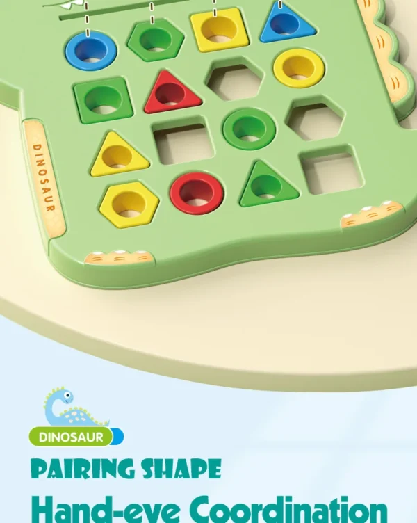 Dinosaurs Collide, Geometric Shapes Pair, Puzzle Thinking Training, Parent-Child Early Education, Interactive Tabletop Game Toys - Image 12