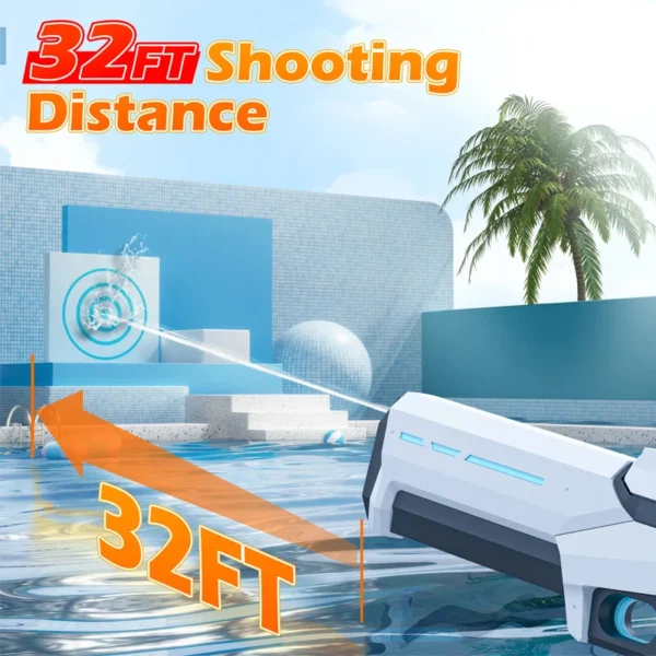 Kids Cool Outdoor Shooting Game Plastic Electric Squirt Gun Toys Water Automatic Children Summer Water Pistols Toy with Battery - Image 5