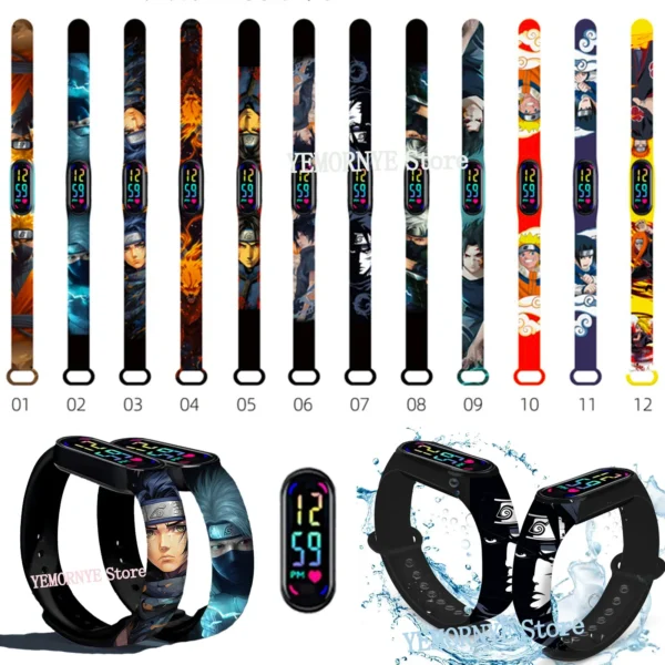 12PCS Stitch Children Watches Girls Waterproof Sport Touch Screen Watch for Women Waterproof Digital Clock Bracelet Gifts Toys - Image 36