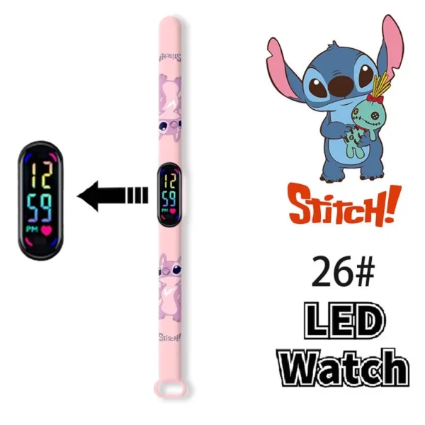12PCS Stitch Children Watches Girls Waterproof Sport Touch Screen Watch for Women Waterproof Digital Clock Bracelet Gifts Toys - Image 8