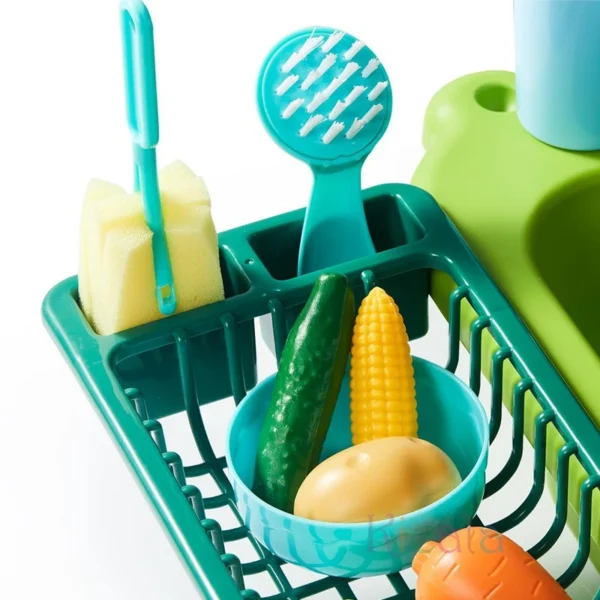 Kids Kitchen Sink Toys Electric Dishwasher Playing Toy With Running Water Pretend Play Food Fishing Toy Role Playing Girls Gift - Image 12