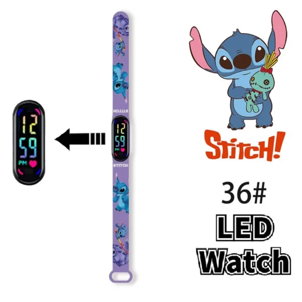 12PCS Stitch Children Watches Girls Waterproof Sport Touch Screen Watch for Women Waterproof Digital Clock Bracelet Gifts Toys - Image 49