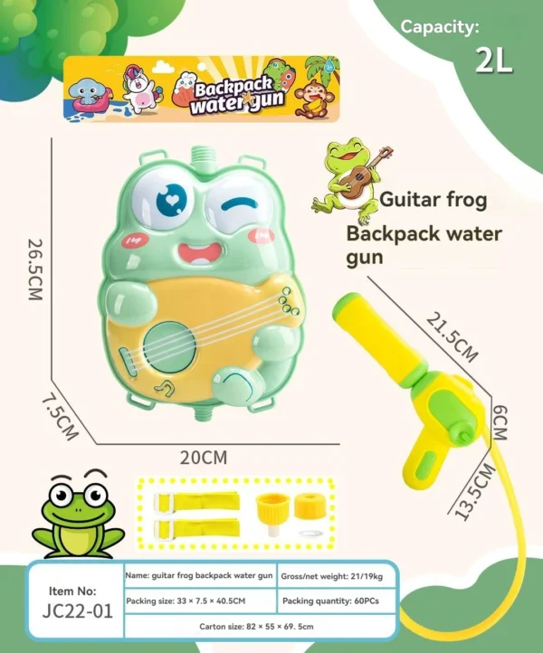 New Summer Cartoon Animal Backpack Water Gun Large Capacity Pull out Water Gun Fighting Children's Water Gun Toy - Image 3