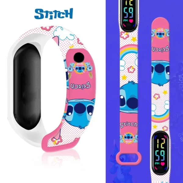 12PCS Stitch Children Watches Girls Waterproof Sport Touch Screen Watch for Women Waterproof Digital Clock Bracelet Gifts Toys - Image 2
