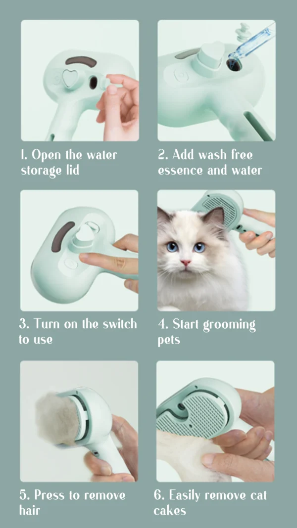 Dog Comb Pet Steam Massage Brush Safe Round Head Soft Teeth Spray Hair Removal Comb for Dog Universal for Cats Dogs Accessories - Image 24