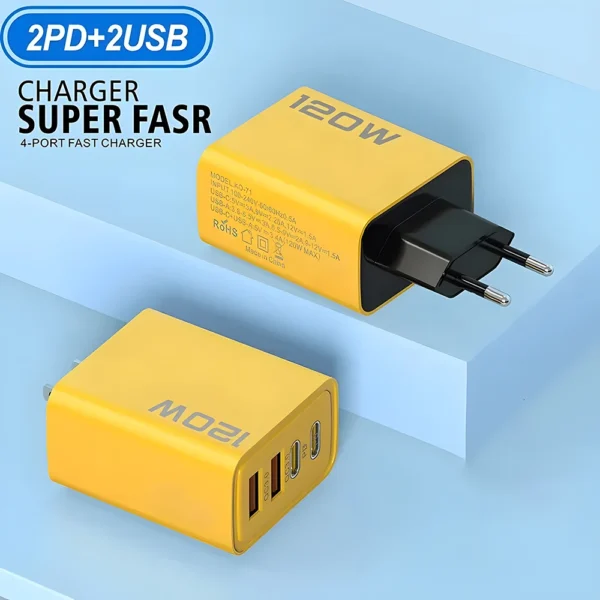 4 Ports USB C PD Charger Quick Charge 3.0 Type C USB Phone Chargers Fast Charging Adapter For iPhone 15 14 Samsung Xiaomi Huawei - Image 4