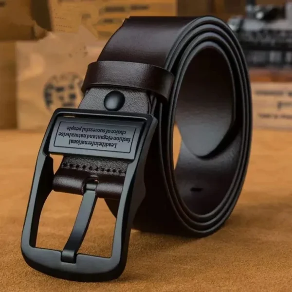 New Leather Cowhide Men's Belt Fashion Metal Alloy Pin Buckle Adult Luxury Brand Jeans Business Casual Waist Male Strap Brand - Image 8
