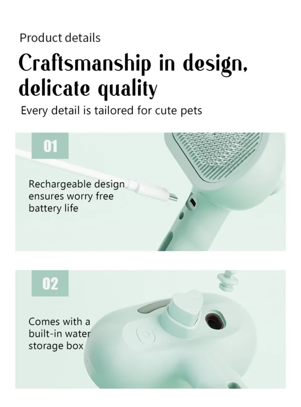 Dog Comb Pet Steam Massage Brush Safe Round Head Soft Teeth Spray Hair Removal Comb for Dog Universal for Cats Dogs Accessories - Image 26