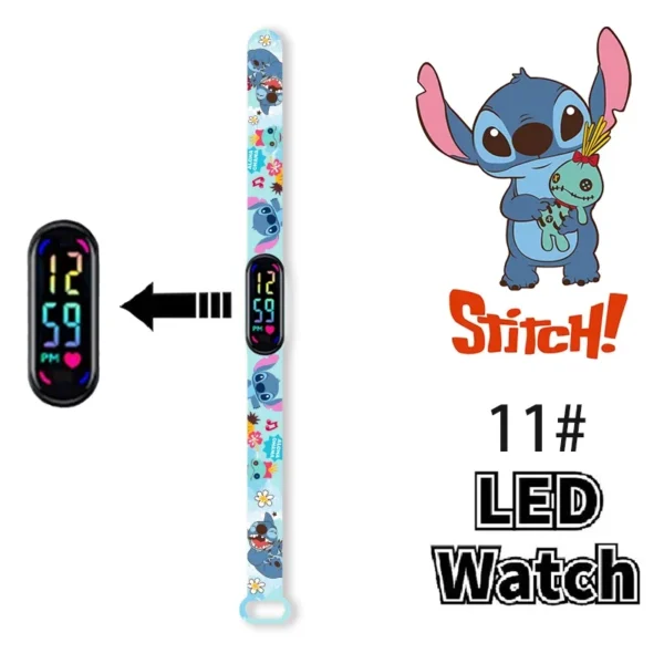 12PCS Stitch Children Watches Girls Waterproof Sport Touch Screen Watch for Women Waterproof Digital Clock Bracelet Gifts Toys - Image 16