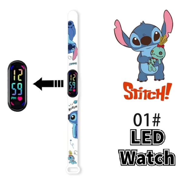 12PCS Stitch Children Watches Girls Waterproof Sport Touch Screen Watch for Women Waterproof Digital Clock Bracelet Gifts Toys - Image 23