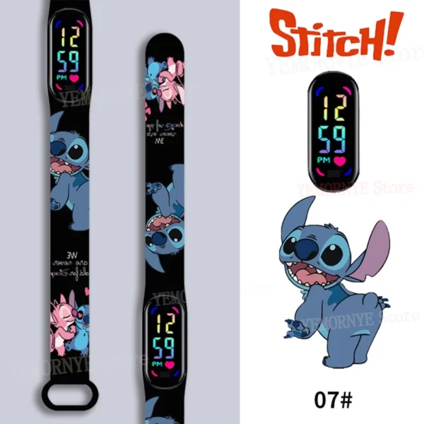 12PCS Stitch Children Watches Girls Waterproof Sport Touch Screen Watch for Women Waterproof Digital Clock Bracelet Gifts Toys - Image 15