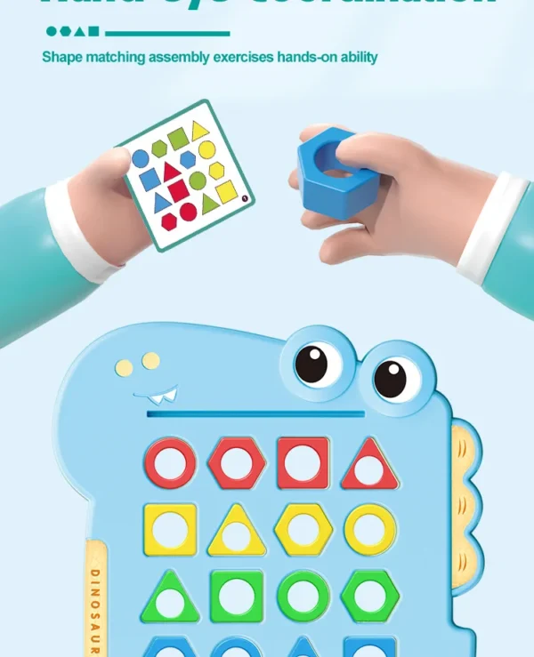 Dinosaurs Collide, Geometric Shapes Pair, Puzzle Thinking Training, Parent-Child Early Education, Interactive Tabletop Game Toys - Image 13