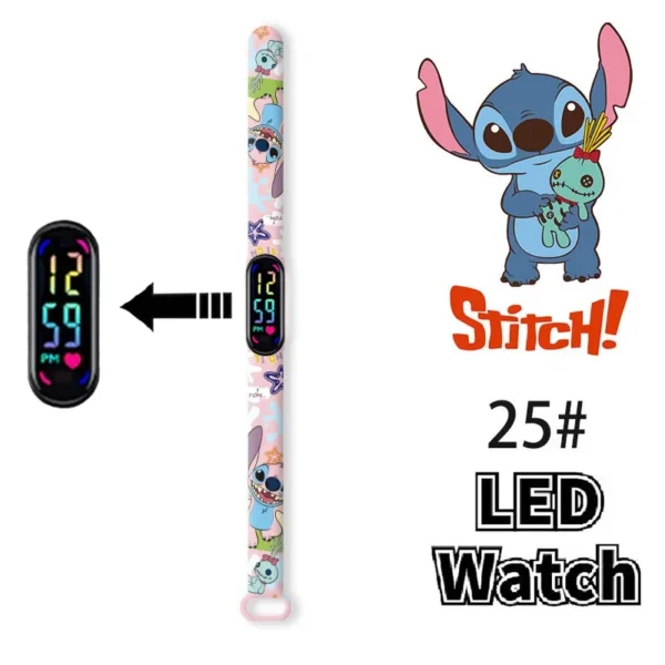 12PCS Stitch Children Watches Girls Waterproof Sport Touch Screen Watch for Women Waterproof Digital Clock Bracelet Gifts Toys - Image 9