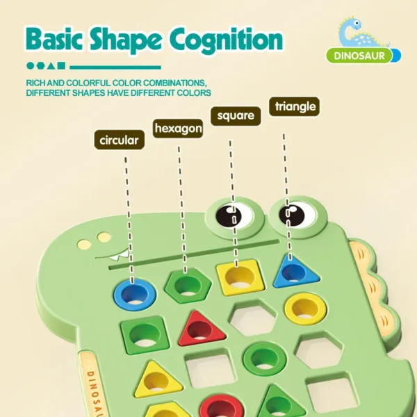 Dinosaurs Collide, Geometric Shapes Pair, Puzzle Thinking Training, Parent-Child Early Education, Interactive Tabletop Game Toys - Image 5