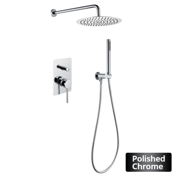 8-16” Rainfall Shower Faucet Solid Brass Full Set With Handheld, Square Plate Style Bathroom Shower Mixer System Wall Mounted - Image 9