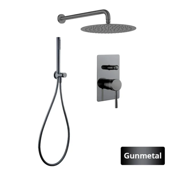 8-16” Rainfall Shower Faucet Solid Brass Full Set With Handheld, Square Plate Style Bathroom Shower Mixer System Wall Mounted - Image 8