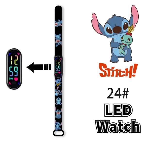 12PCS Stitch Children Watches Girls Waterproof Sport Touch Screen Watch for Women Waterproof Digital Clock Bracelet Gifts Toys - Image 10