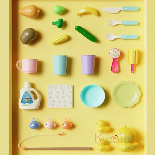 Kids Kitchen Sink Toys Electric Dishwasher Playing Toy With Running Water Pretend Play Food Fishing Toy Role Playing Girls Gift - Image 14