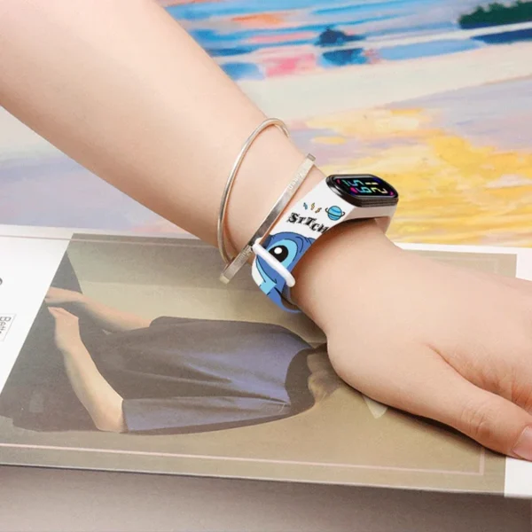 12PCS Stitch Children Watches Girls Waterproof Sport Touch Screen Watch for Women Waterproof Digital Clock Bracelet Gifts Toys - Image 5