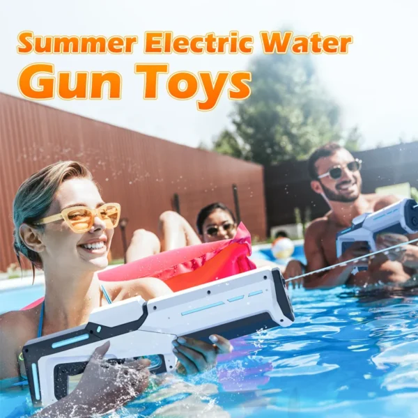 Kids Cool Outdoor Shooting Game Plastic Electric Squirt Gun Toys Water Automatic Children Summer Water Pistols Toy with Battery - Image 6