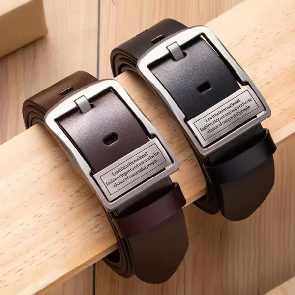 New Leather Cowhide Men's Belt Fashion Metal Alloy Pin Buckle Adult Luxury Brand Jeans Business Casual Waist Male Strap Brand - Image 11