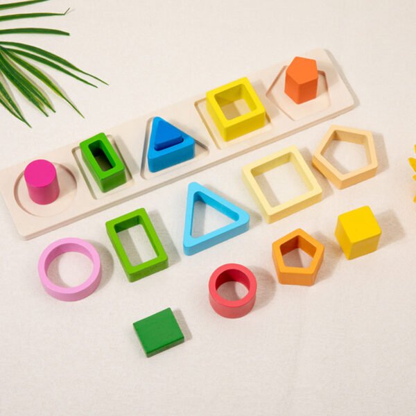 Montessori Wooden Sorting Stacking Toys Geometric Building Blocks Educational Toys Color Shape Recognition Puzzle Christmas Gift - Image 7